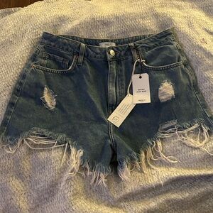 Forever 21 Blue Distressed Jean Shorts